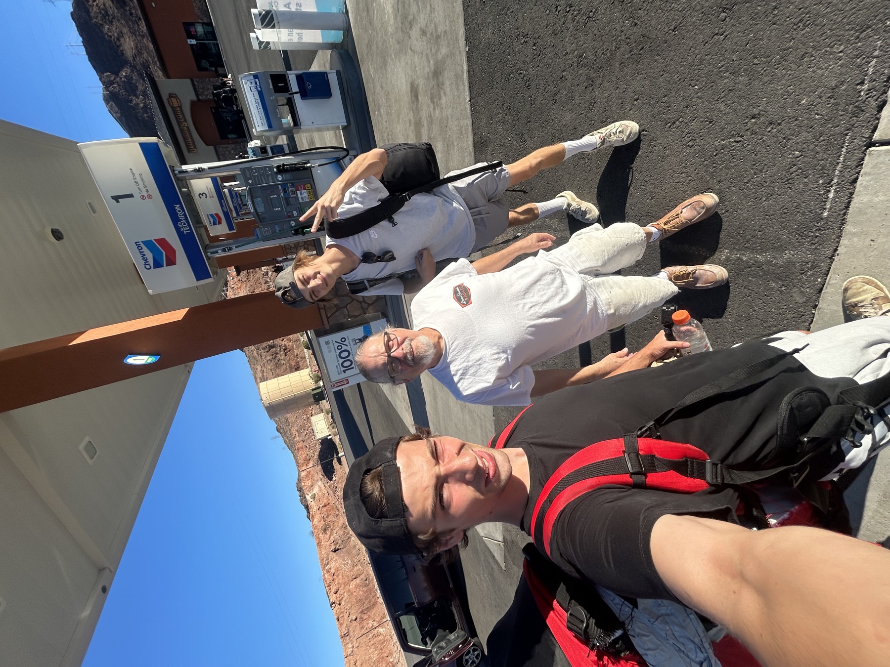 Selfie with a friendly stranger at the gas station